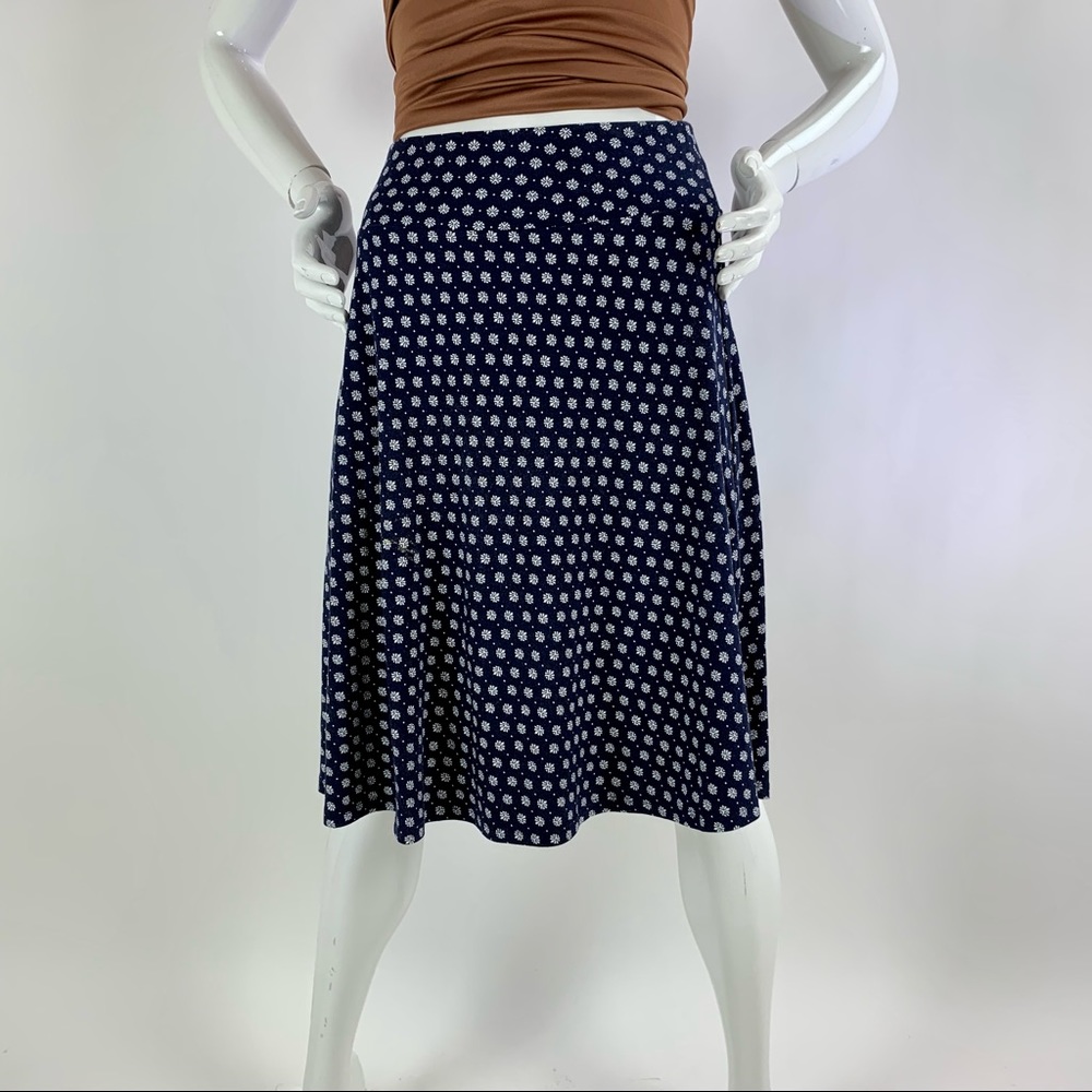 Women’s Large (L) Abstract Print TALBOTS “Tea Length” Knee-Length A-Line Skirt